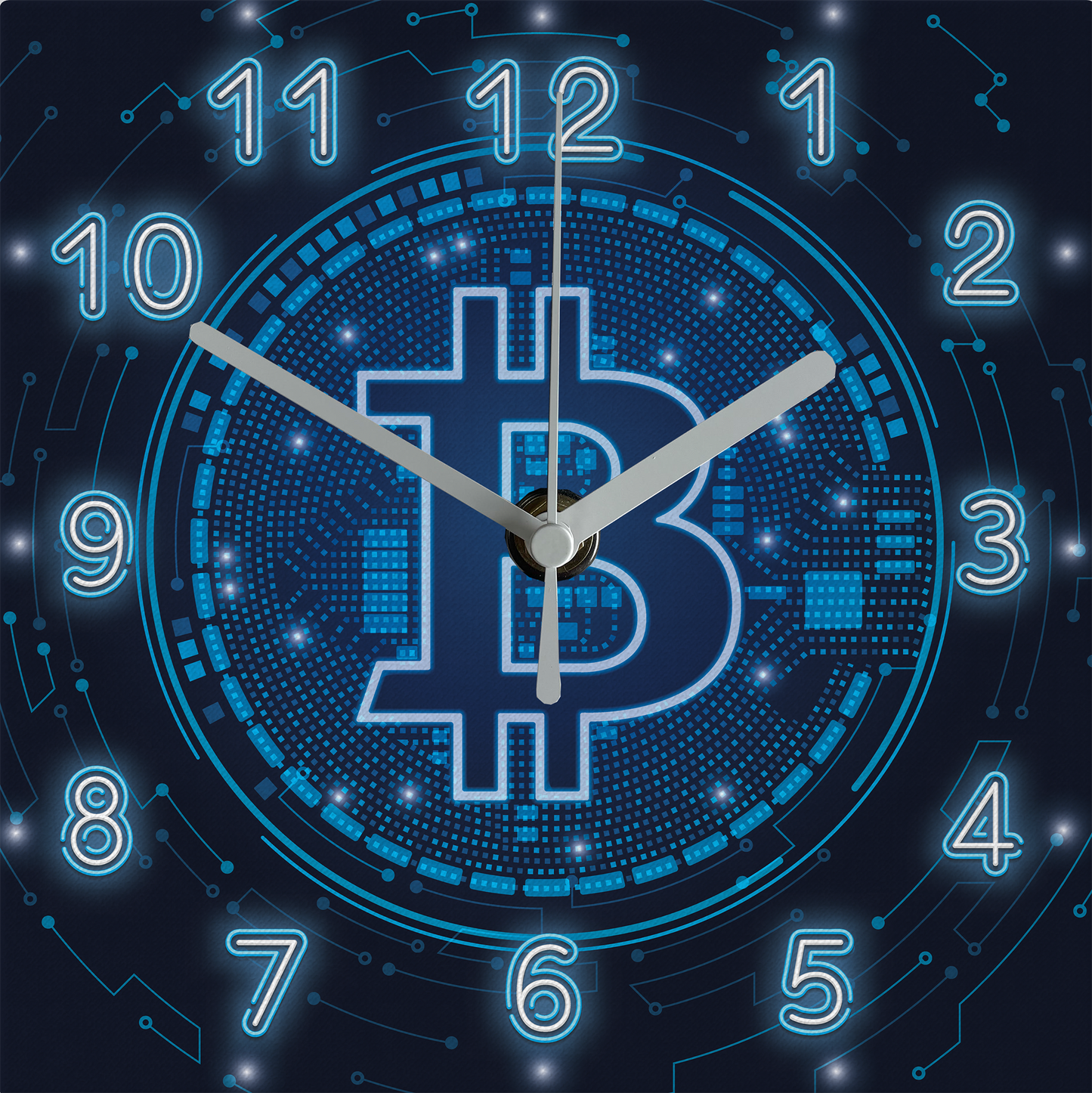 Cryptocurrency Wall Clock - BITCOIN NEON