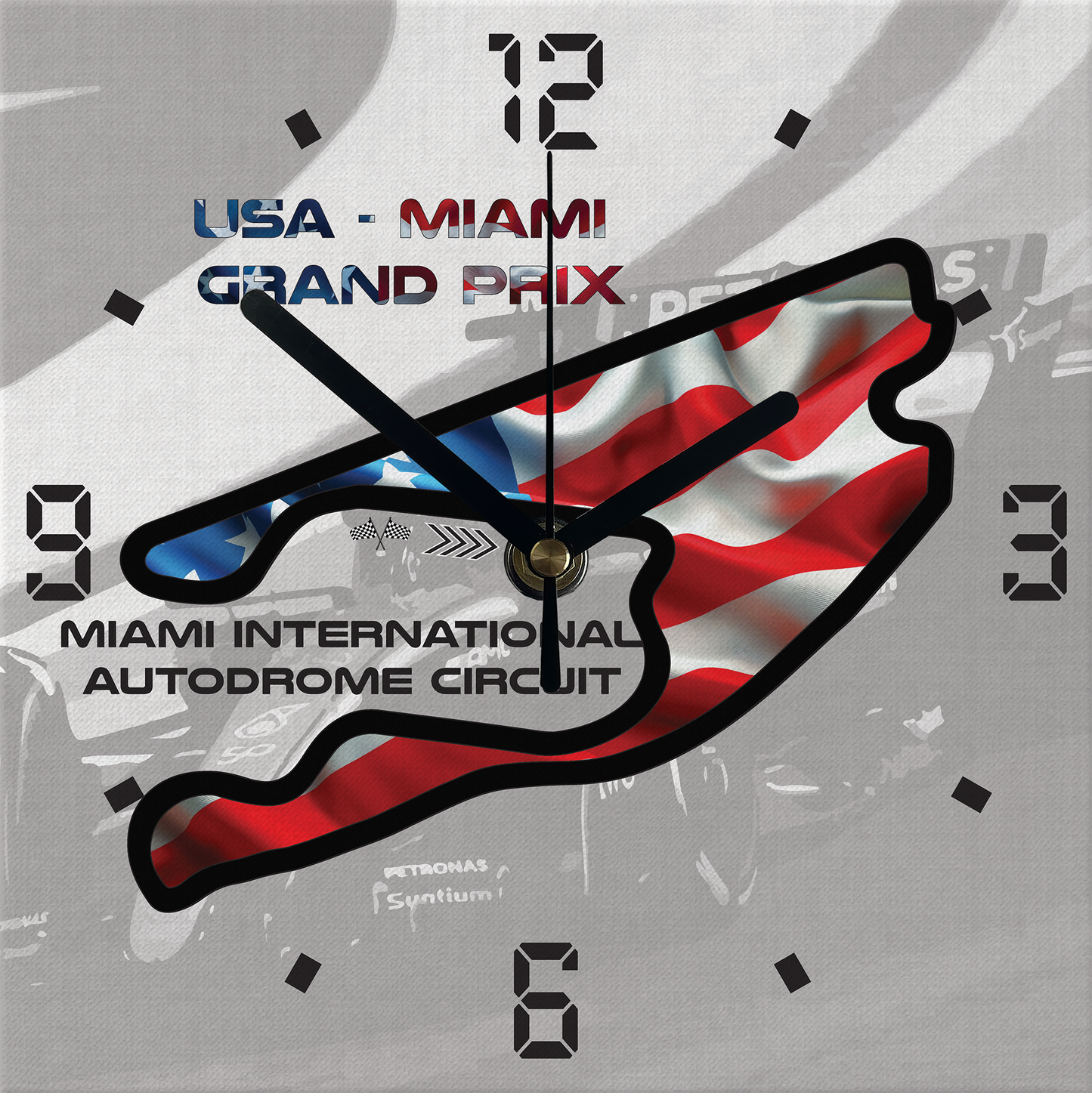 Formula 1 Circuit Canvas Wall Clocks - USA