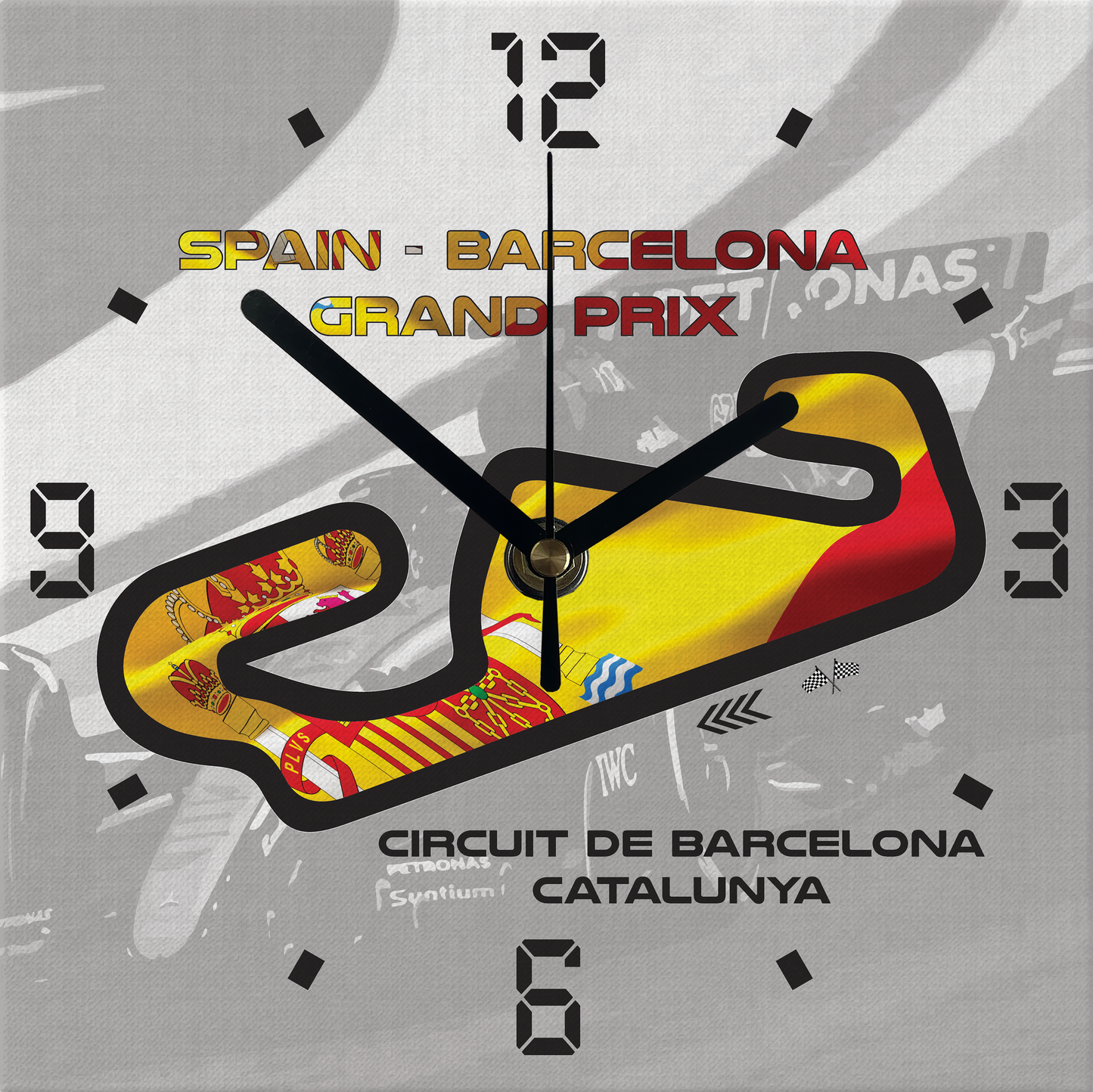 Formula 1 Circuit Canvas Wall Clocks - SPAIN