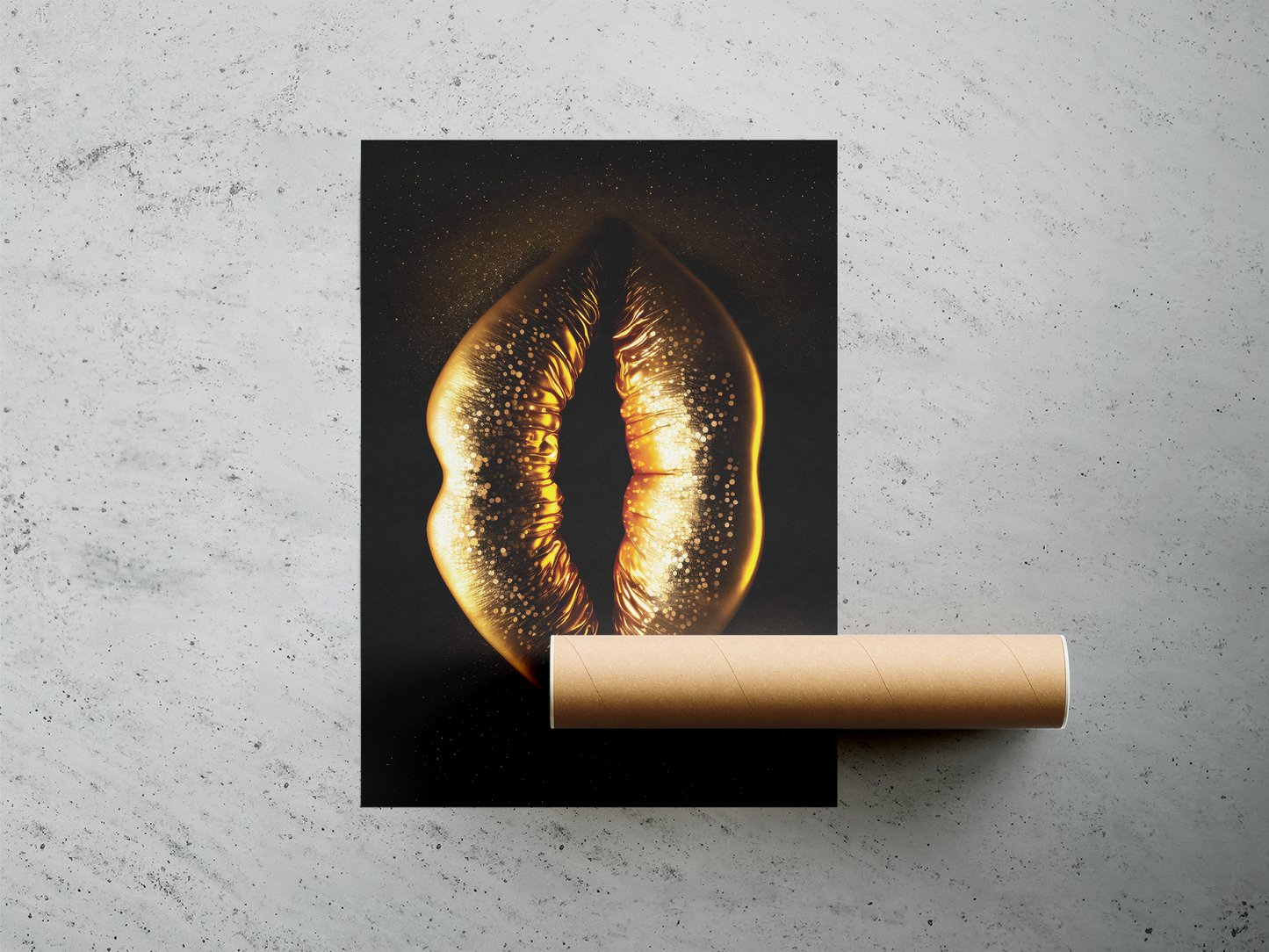 Wall Art Print - GOLDEN LIPS