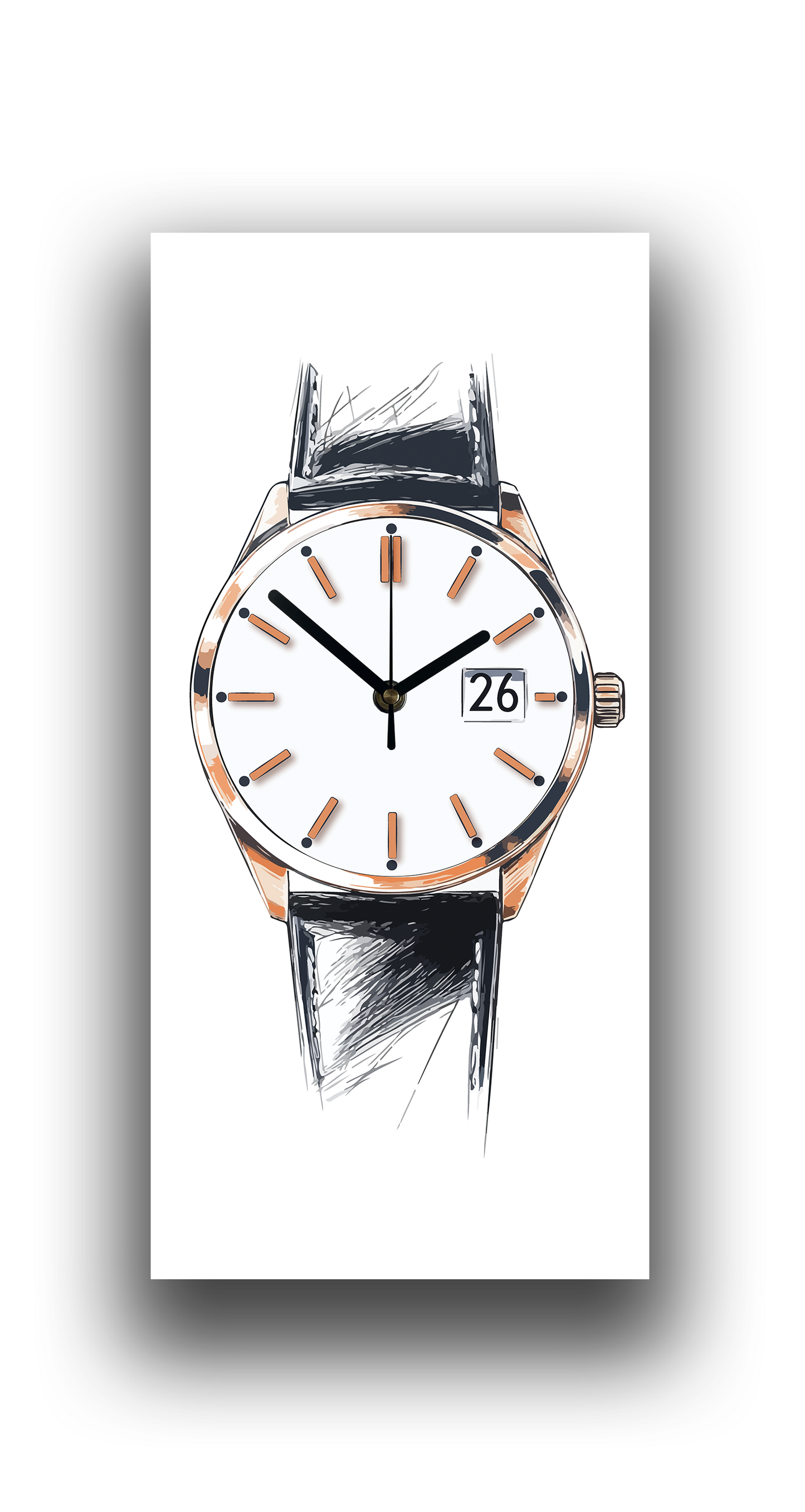 Vertical Wall Clock Printed on Canvas - WATCH