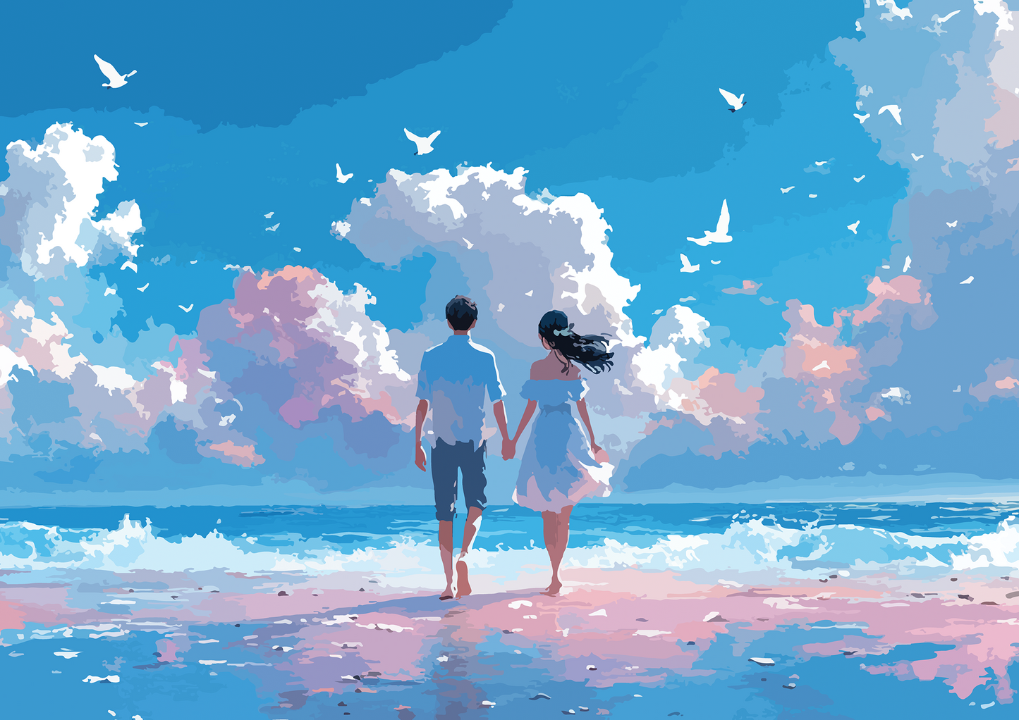 Wall Art Print - COUPLE IN THE BEACH