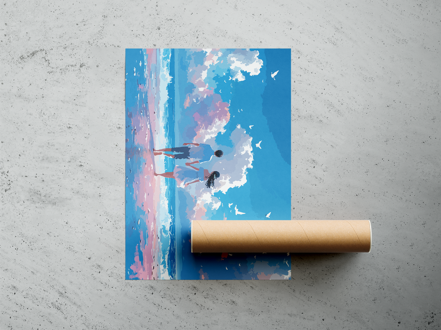 Wall Art Print - COUPLE IN THE BEACH