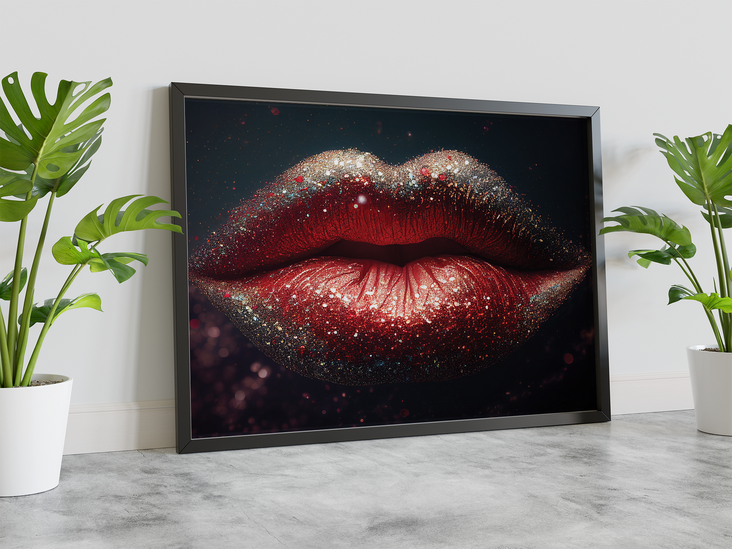 Wall Art Print - DARK RED LIPS