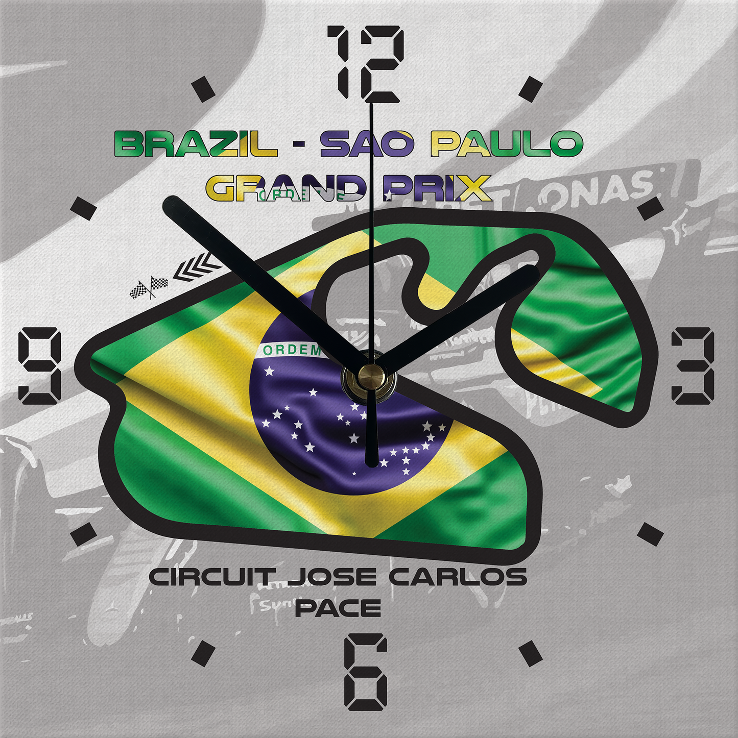 Formula 1 Circuit Canvas Wall Clocks - SAO PAULO