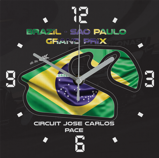 Formula 1 Circuit Canvas Wall Clocks - SAO PAULO