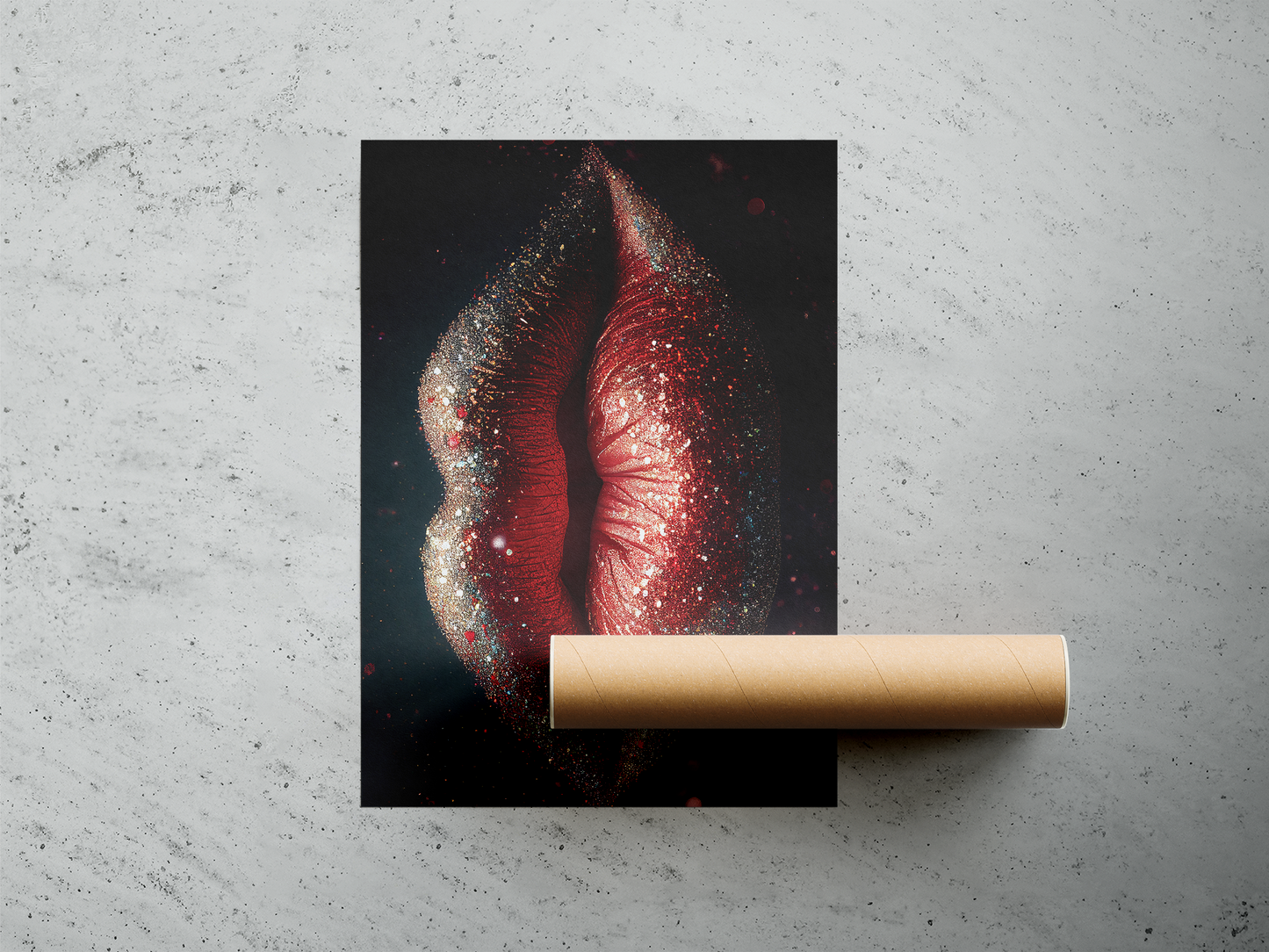 Wall Art Print - DARK RED LIPS